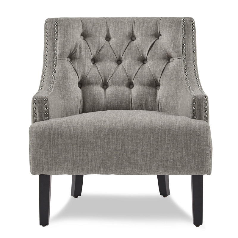 Upholstered Wingback Chair, Taupe Microfiber/Microsuede