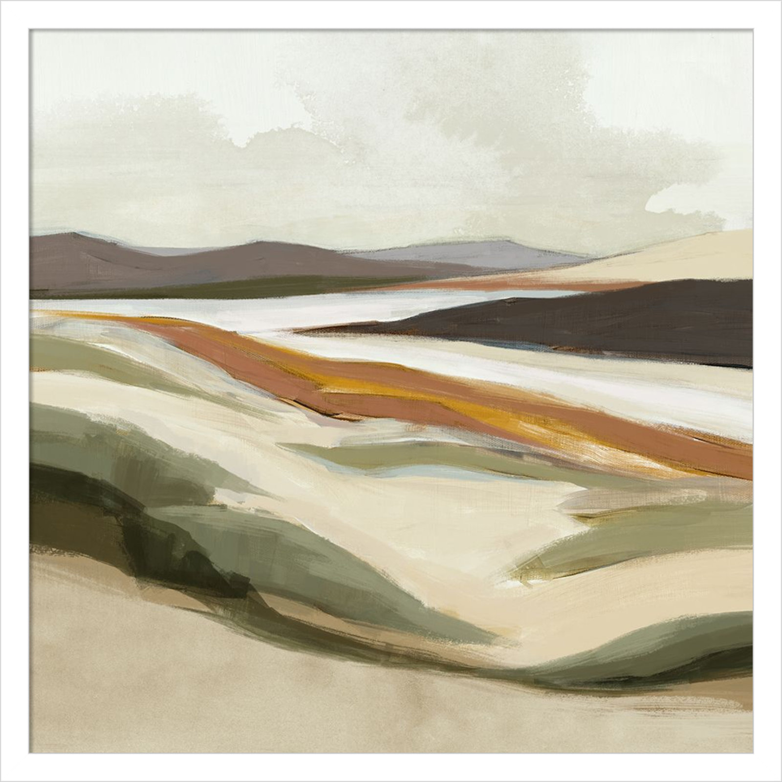 Fast Land Print by Jacob q, White, 21" H x 21" W