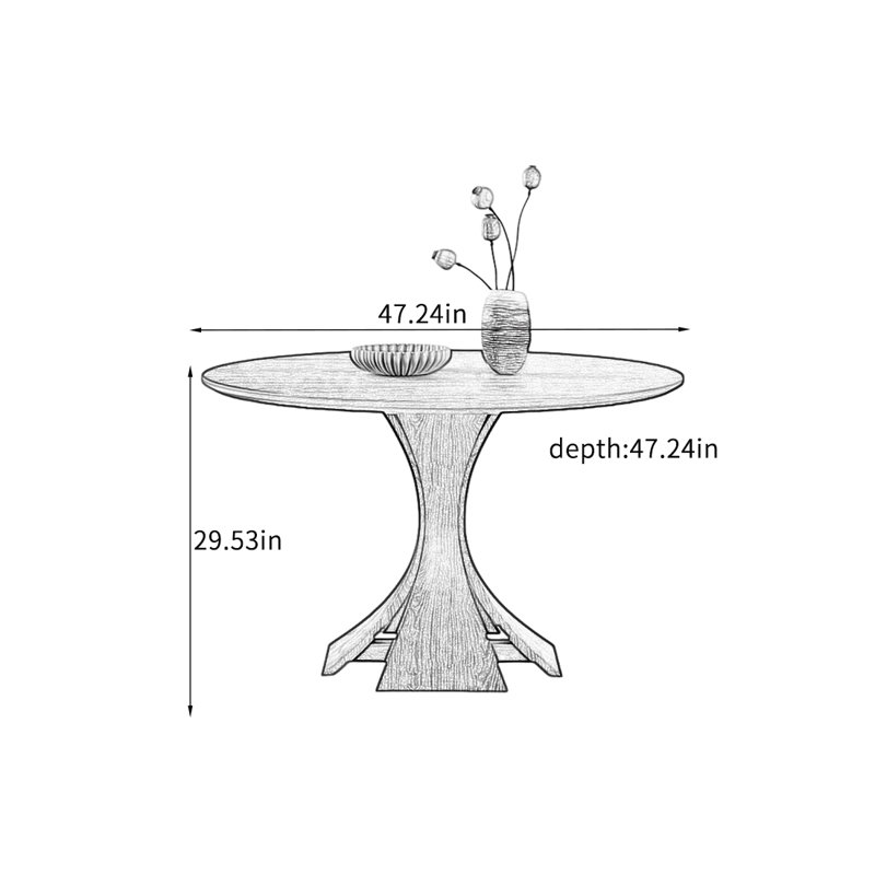 Table de salle à manger française rétro., H 29,53 po x L 47,24 po x l 47,24 po