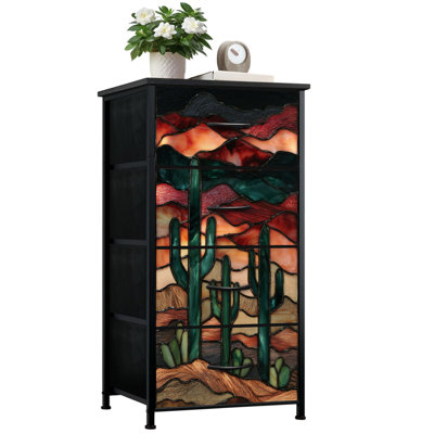 Commode pour chambre à coucher avec 4 tiroirs de rangement Western