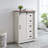 Daneal Farmhouse Dresser with 5 Drawers, Sliding Barn Door and Adjustable Shelves-606605601