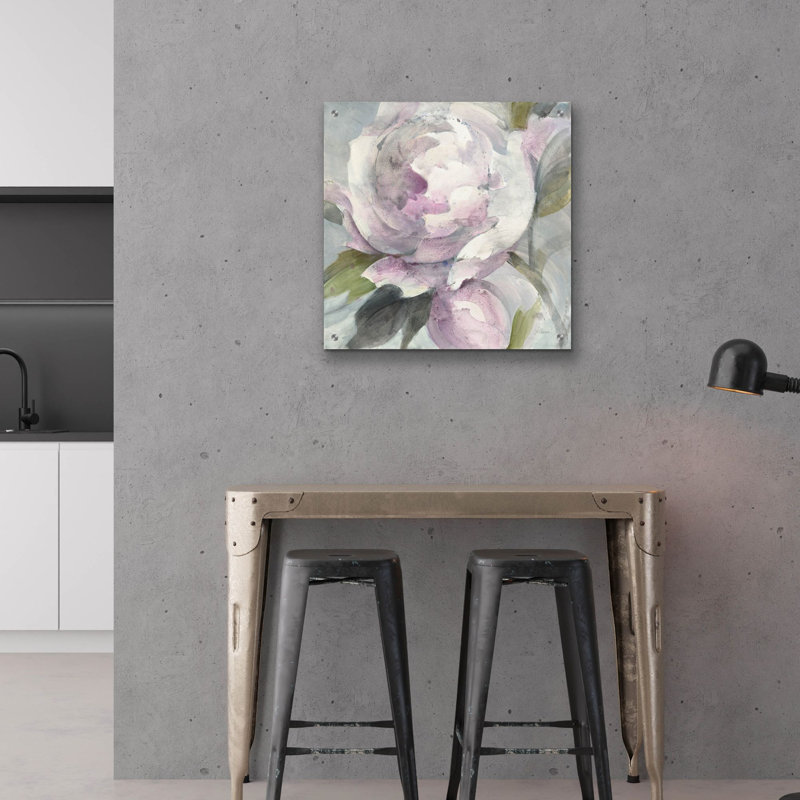 «Twilight Peony» par Albena Hristova, art mural en verre acrylique, H 24 po x l 24 po x P 0,2 po