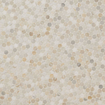 Selene Oro Penny Round 12 in. x 12 in. Honed Marble Mosaic Floor and Wall Tile