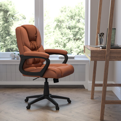  Fauteuil de bureau ergonomique avec accoudoirs rembourrés Big & Tall LeatherSoft