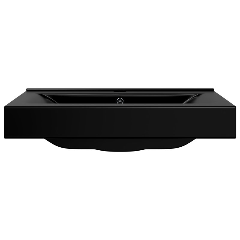 Ebern Designs Bralon Ceramic Rectangular Sink with Overflow, Black