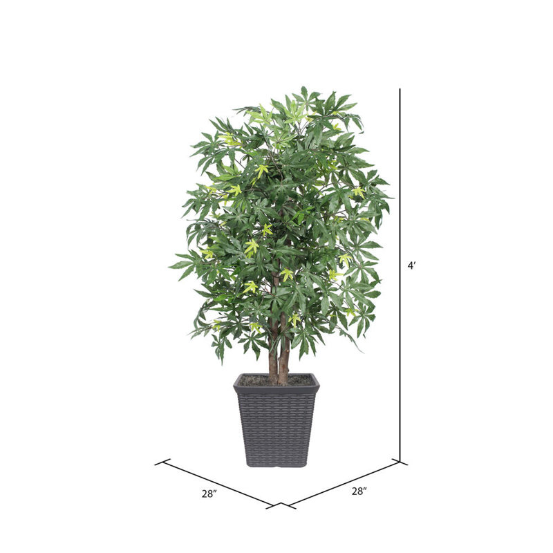 Érable artificiel en pot 48 po, gris