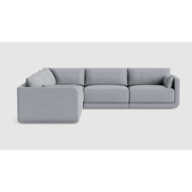 Eva Modular Corner Sectional, Performance Weave - Zinc