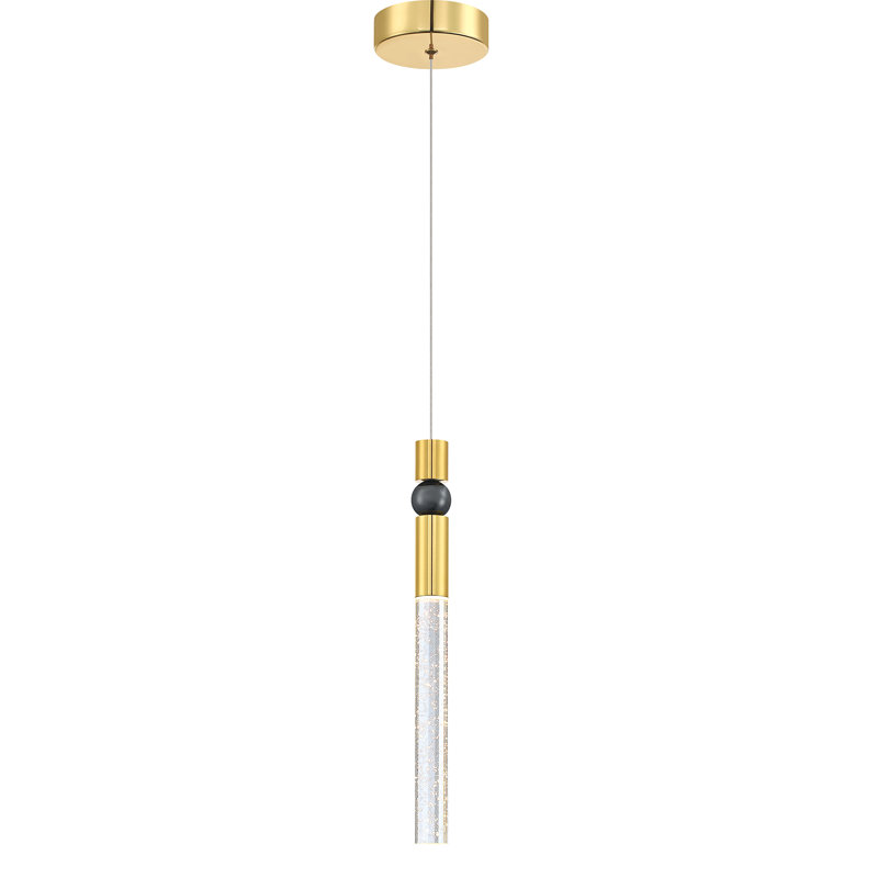 Mini-luminaire suspendu en cristal 1 lumière Lykan, Gold