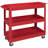 3 Tier Rolling Tool Cart, 330 LBS Capacity Utility Cart, Red