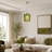 11.81in Green Hollow Pendant Light, Adjustable Cord, E26 Warm Bu