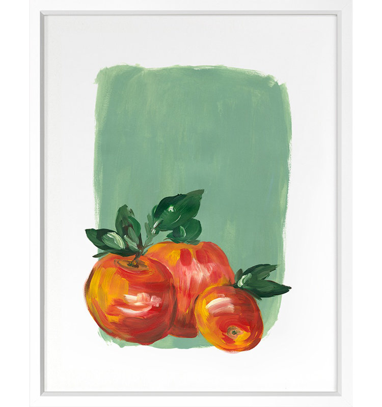 Apples Print by Emma Jones, White Framed Paper