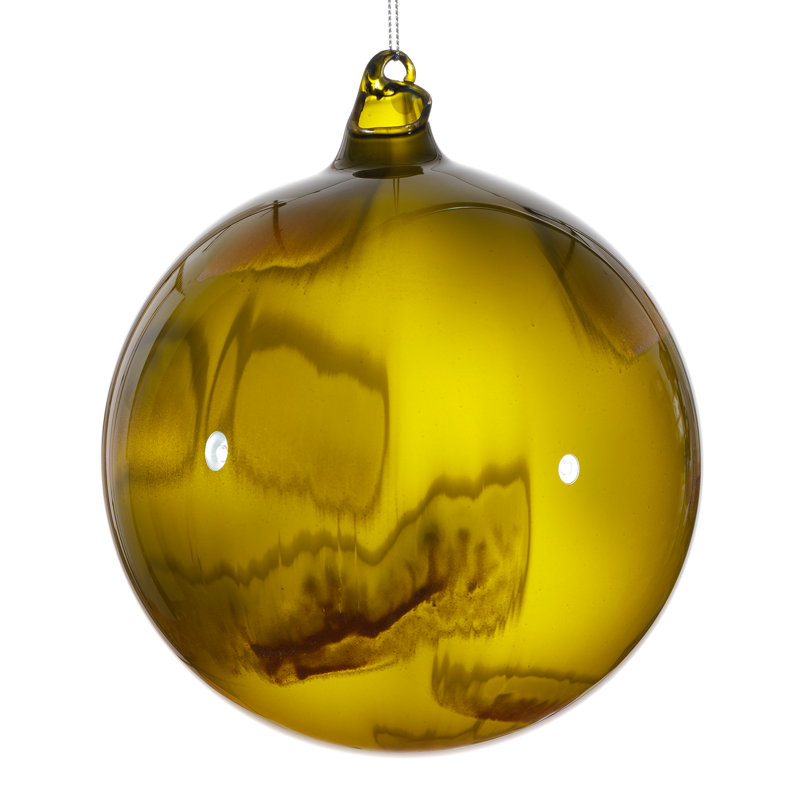 Ornement boule de verre, Olive