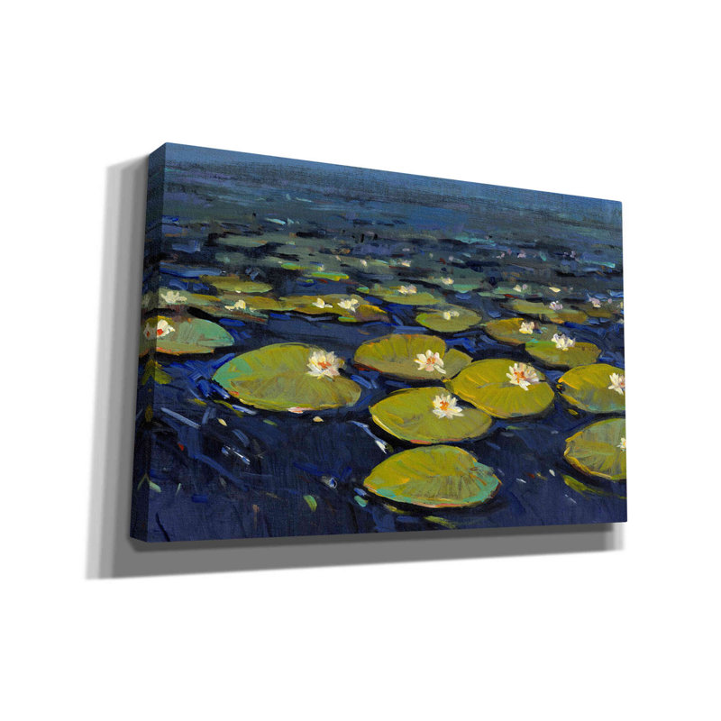 «Lily Pads I» par Tim O'toole, art mural sur toile, H 12 po x l 18 po x P 0,75 po