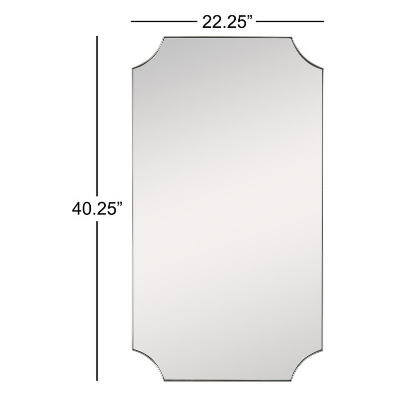 Letellier Metal Wall Mirror, Brass, 40.25” H x 22.25” W