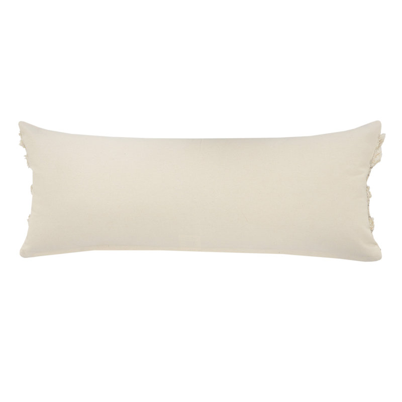 Hand-Woven Cream and Gray Organic Cotton Pillow Cover