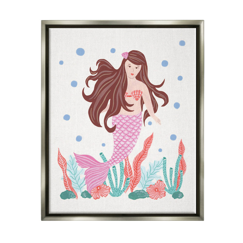 «Underwater Scene Mermaid Bubbles» par Aralma - impression sur toile, Estampe numérique Farmhouse