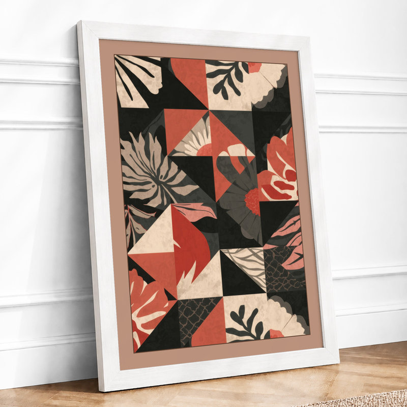 Fragmented Botanicals Mid-Century - Framed Print, A3 - 42.0 x 29.7 cm, White