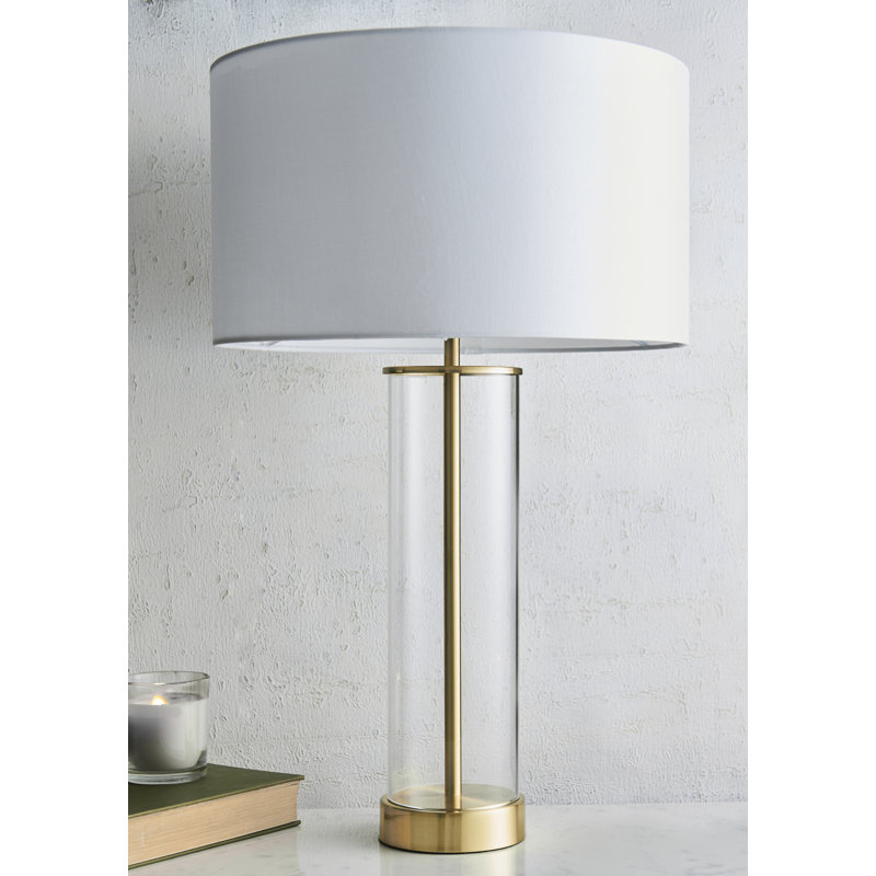 Harkeem Lolita 57Cm Glass Table Lamp, Brushed Gold