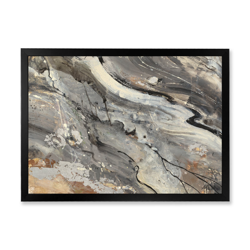Fire and Ice Minerals V - reproduction d'art sur toile encadrée, H 36 po x l 46 po x P 1,5 po, Cadre noir