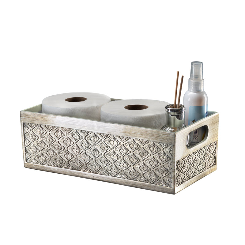 Silver Dublin Bathroom Decor Box Toilet Paper Holder