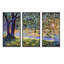 Arbre par rivière, premiers rayons du soleil de l'après-midi - Ensemble de 3 reproductions sur toile-312057221-312057226