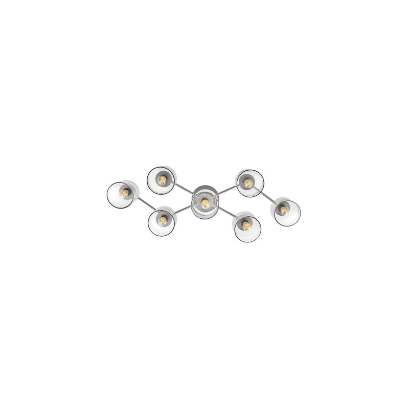 Axel Modern 7-Light Brushed Nickel Cluster Cylinder Flush Mount