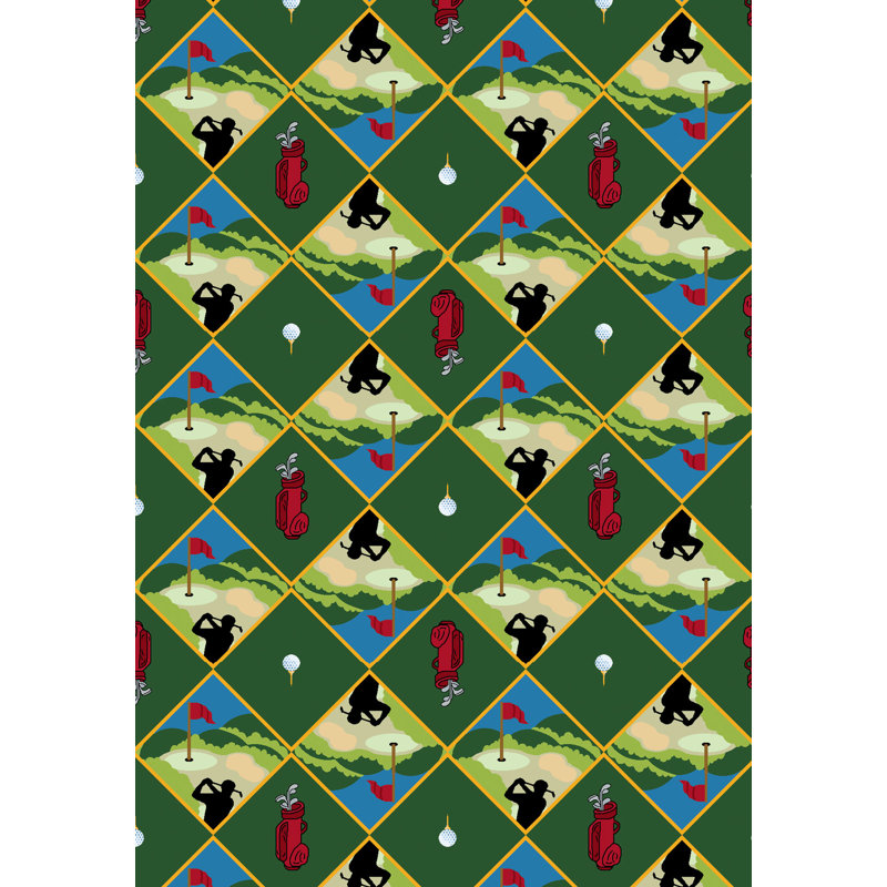 Tapis touffeté à motif géométrique Sports, 3 pi 10 po x 5 pi 4 po