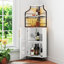 Armoire de bar de coin 59,05 po avec porte-bouteilles et lumières-1256623451