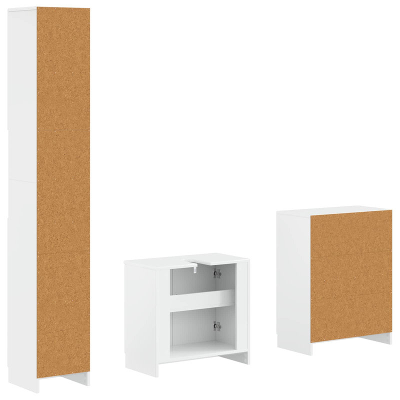 Bathroom Storage Furniture Set, High Gloss White