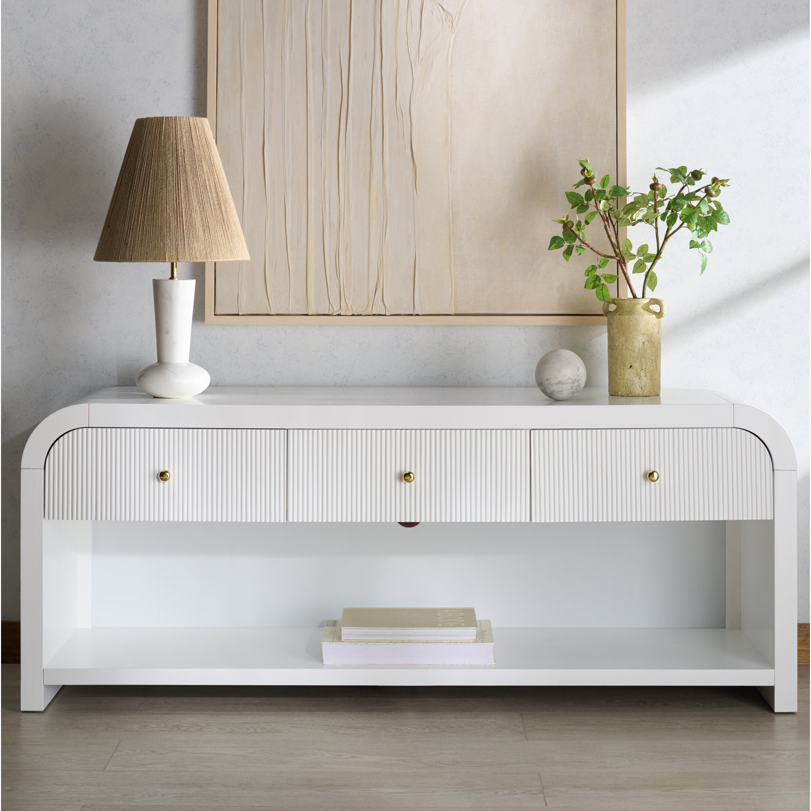 Liabella 60'' Media Console, White
