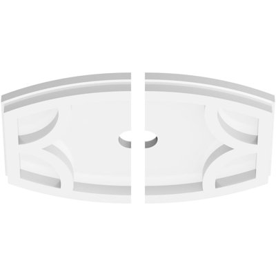 10"W x 6 5/8"H x 1"ID x 5 1/4"C x 1"P Kailey Architectural Grade PVC Contemporary Ceiling Medallion, Two Piece