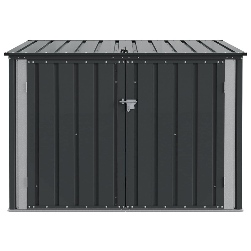 VidaXL 151.5cm W 300L Steel Lockable Cabinet Deck Box in Black