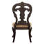 Ensemble de 2 chaises élégantes de style élégant avec garniture dorée et tissu de salle à manger traditionnel