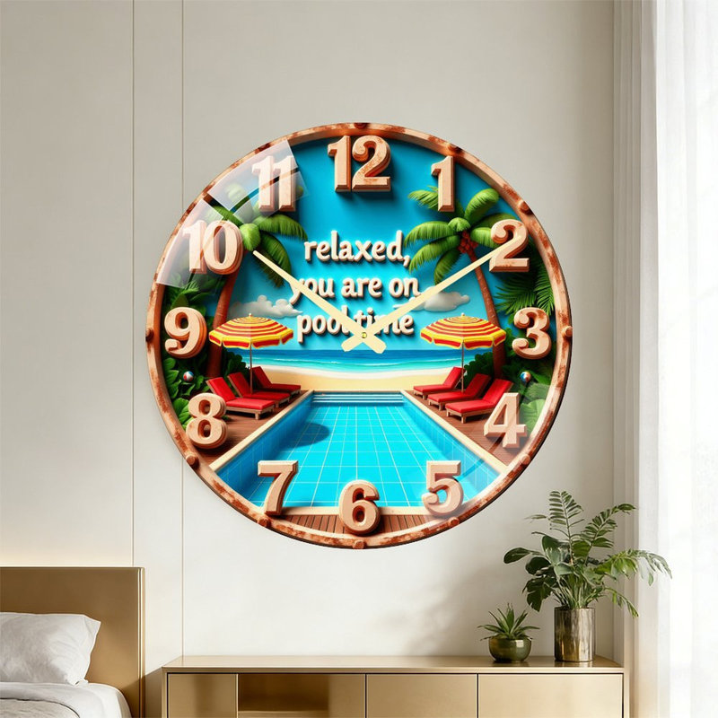 Horloge murale en verre 24 po