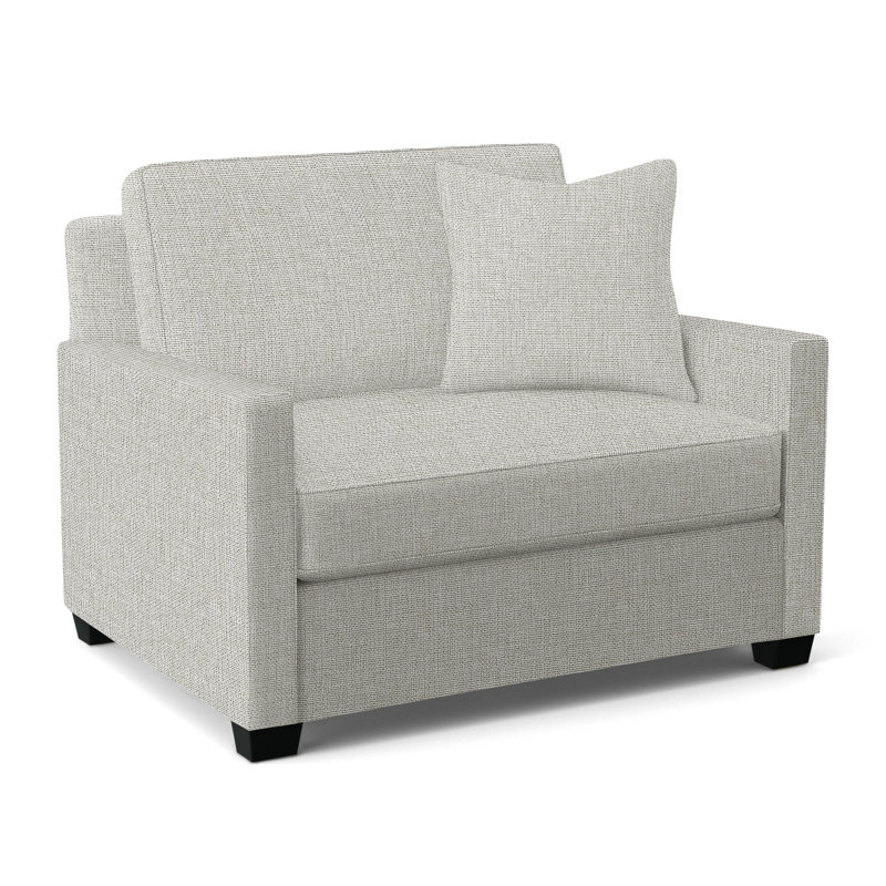 Nicklaus Sleeper Sofa, Black Finish, White Performance Fabric; 0851-94, 5" Innerspring Mattress