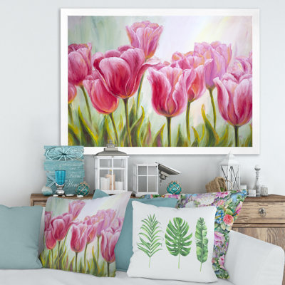" Tulips Flowers Blossoming " Painting Print