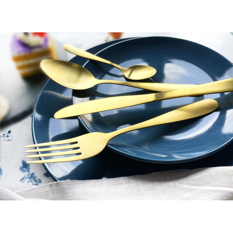 Algernon 24 Piece Cutlery Set Service for 6, Gold