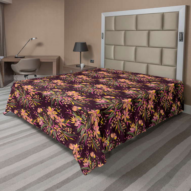 Ambesonne, drap plat floral pivoines, art botanique printanier