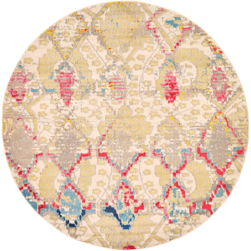 Tapis beige Colfin, Rond 8 pi