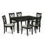 L'ensemble 5 pièces de table et chaises de cuisine comprend une table de salle à manger rectangulaire avec rallonge papillon et 4 chaises en bois massif de 42 po x 84 po, noir-833420936-833420937-833420938