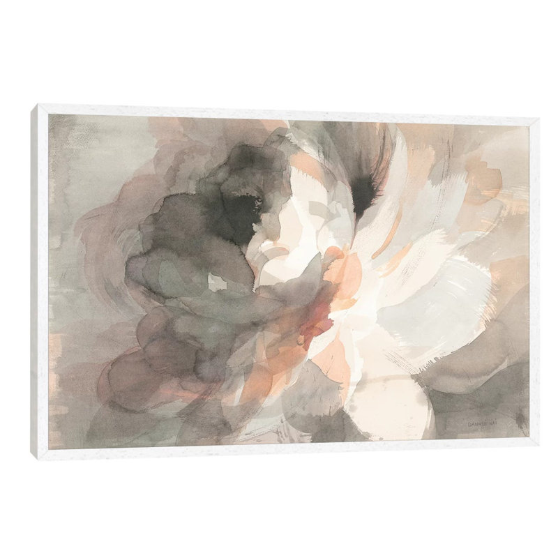 Abstract Peony by Danhui Nai - Print on Canvas, White Framed, 152.5 cm H x 101.5 cm W