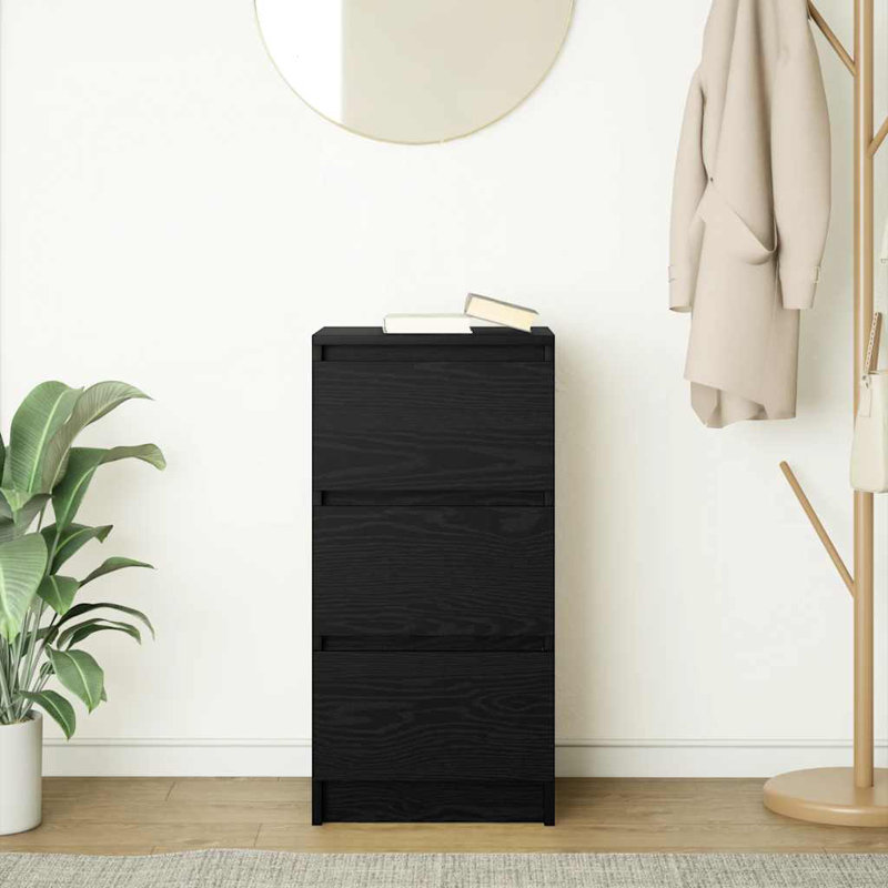 Sideboard 37.5X35x76 Cm Engineered Wood, Black Oak