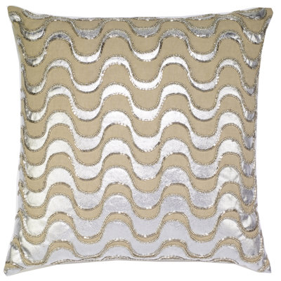 Waves Sequins Feather Down Fill Throw Pillow Cover & Insert