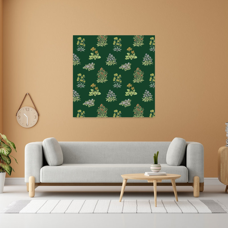 Art contemporain, art floral rétro, H 48 po x l 48 po