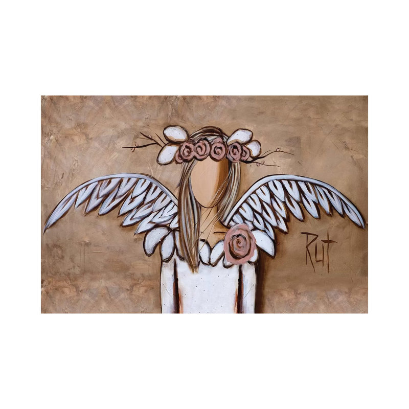 « Rosy » par rut art Creations-impression, H 40 po x l 26 po x P 1,5 po, Toile tendue, Pas de tapis