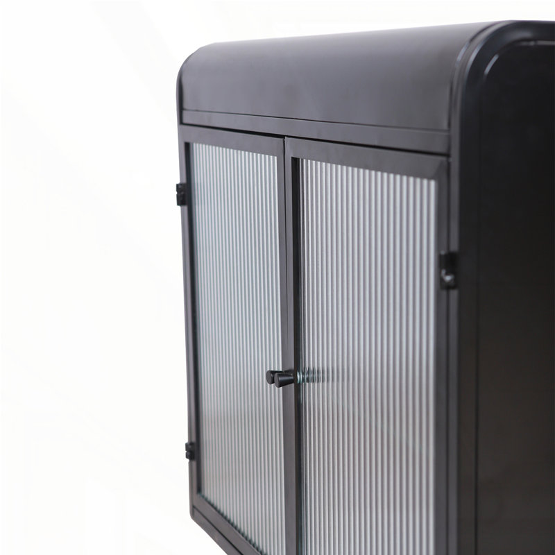 2-Door Wall-Mounted Metal Storage Cabinet, Black
