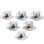 Tasses à espresso et soucoupes en porcelaine Lorren Home, Vespa, 3 oz, ensemble de 6