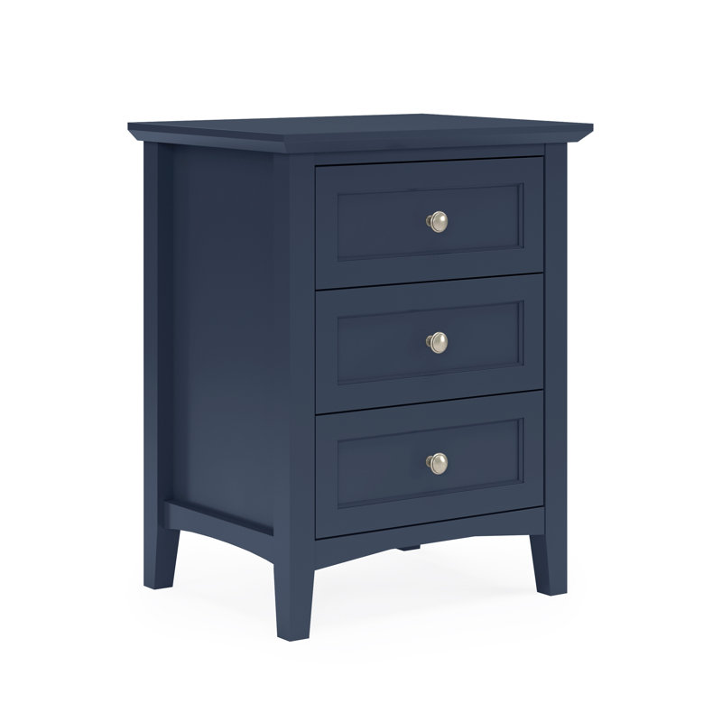 3 Drawer Bedside Table, Blue