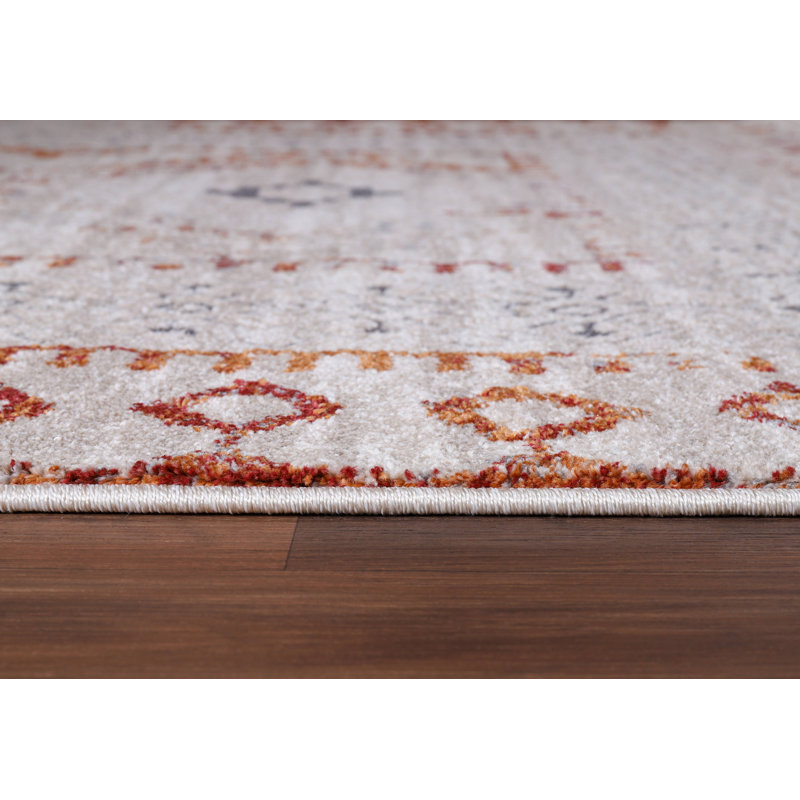 Tapis marocain en polypropylène tissé à la machine Pays-Bas, Rectangle 7 pi 10 po x 10 pi 2 po