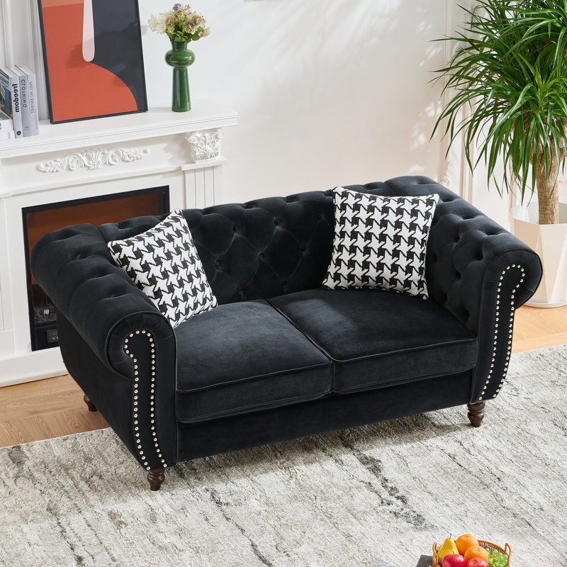 Canapé Chesterfield Munafo, Noir